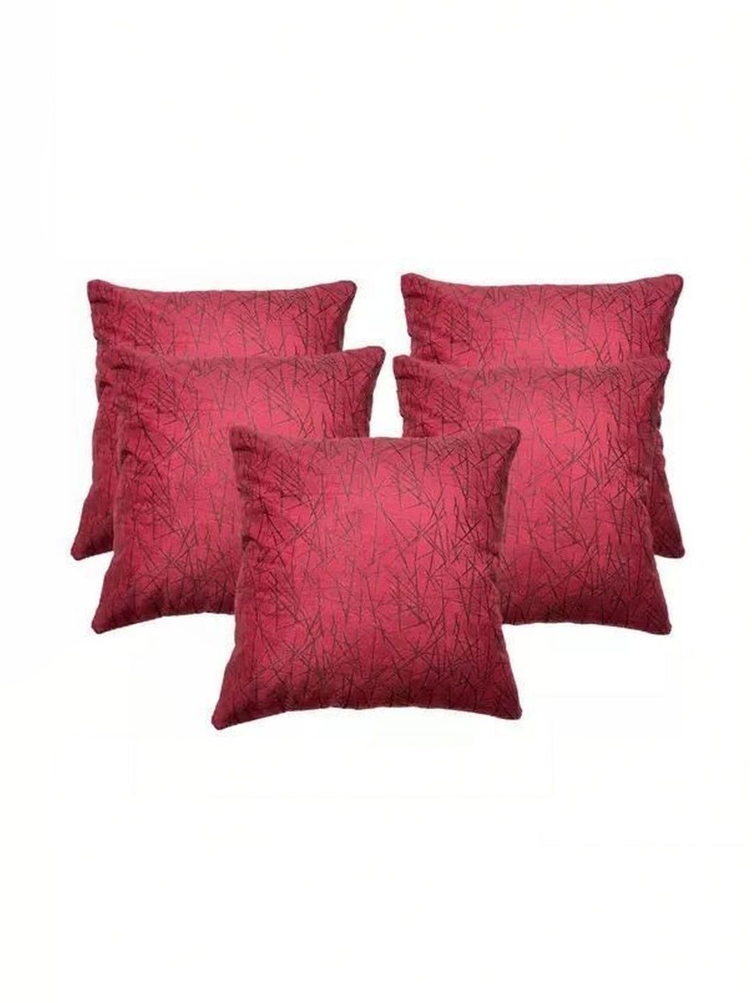 BALLEY Red Set of 5 Square Cushion Covers-image-46