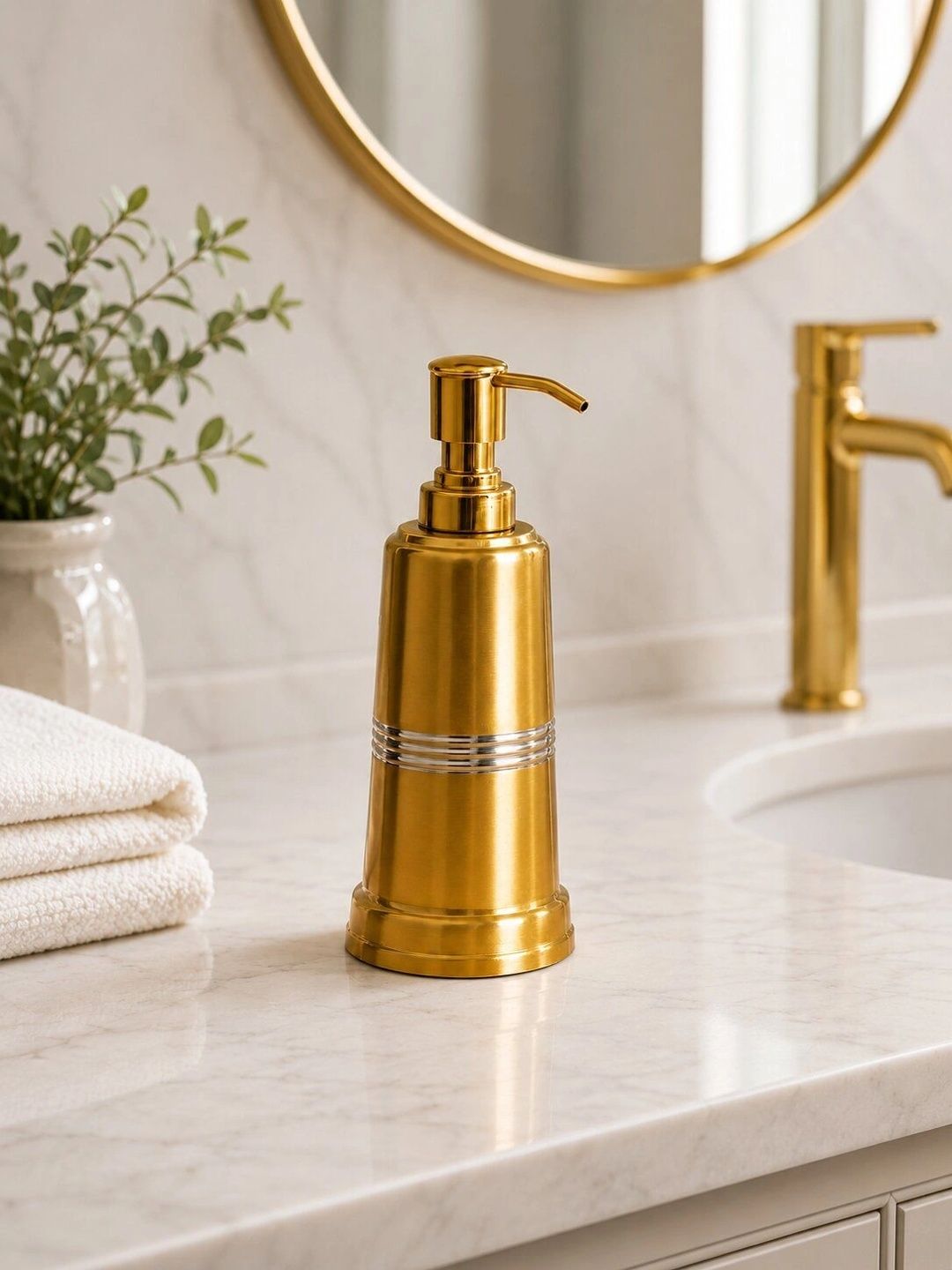 GRD INTERNATIONAL Gold-Toned Solid Stainless Steel Soap Dispenser-picture-51