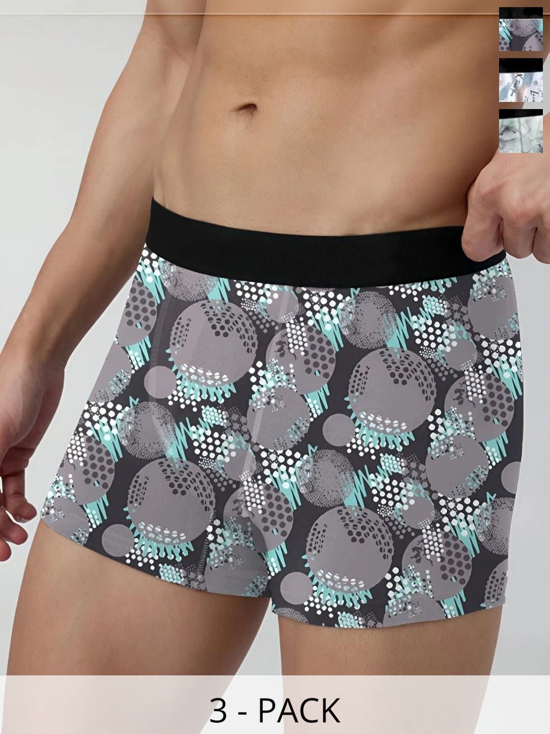 JISHVA Pack of 3 Printed Trunks-picture-45