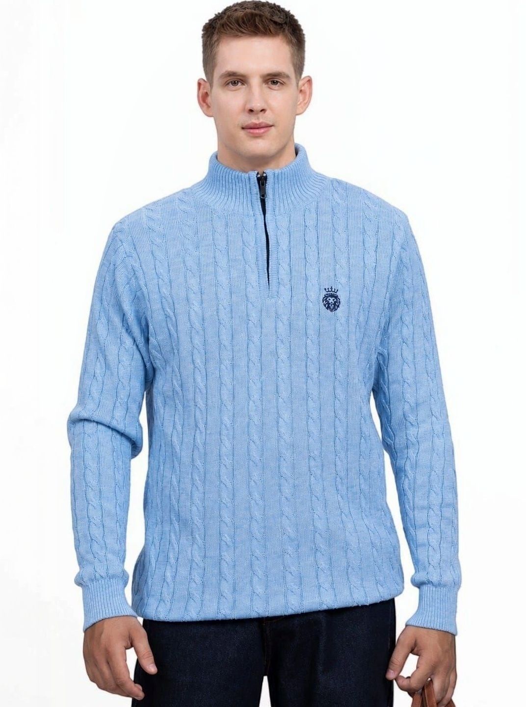 ALPHA CLUB Men Cable Knit Pullover-picture-58