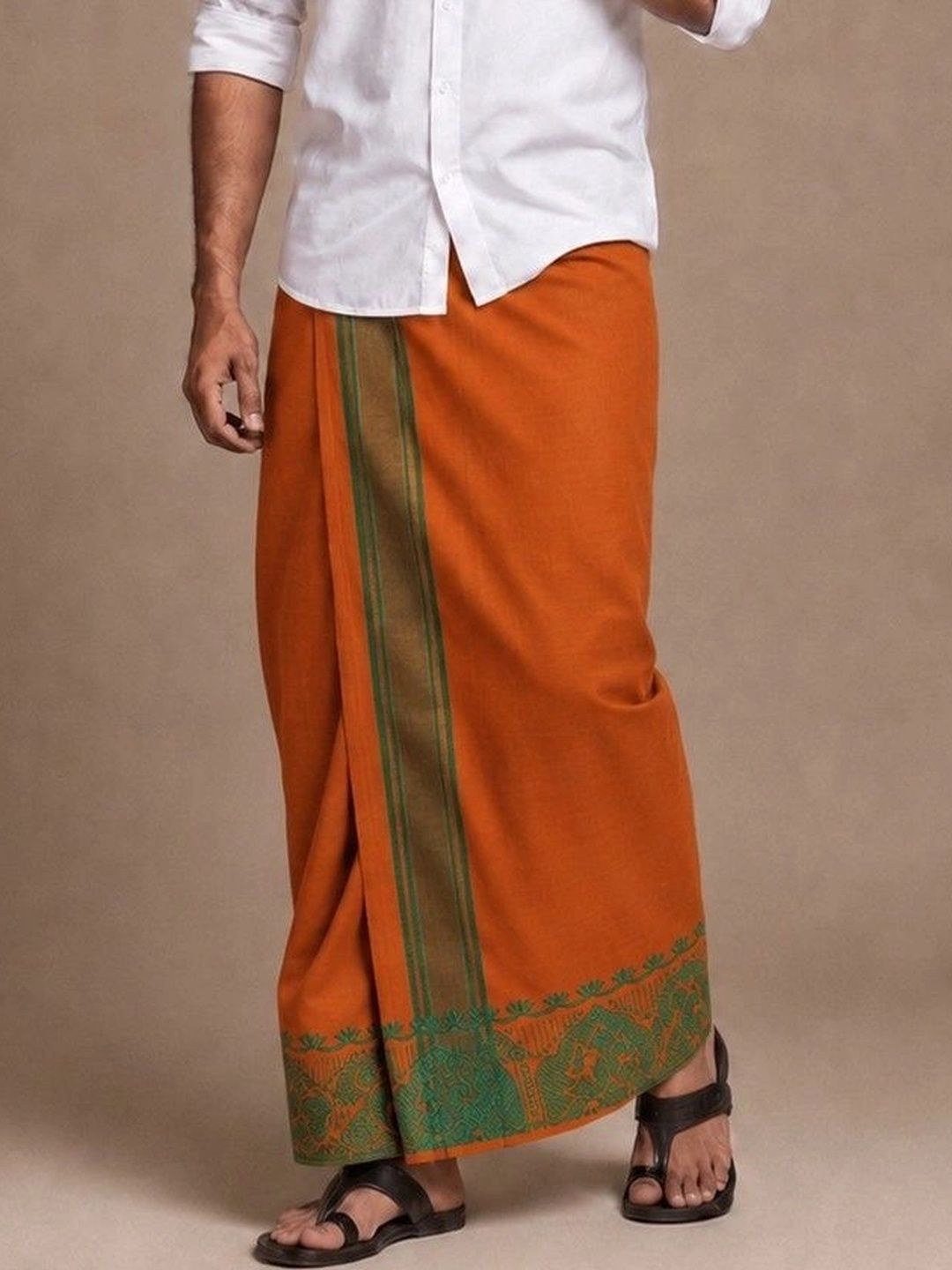 Sharan Elegance Men Embroidered Cotton Dhoti Dhotis-picture-31