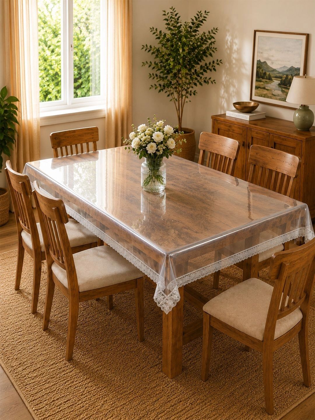 Aura Silver-Toned Waterproof 6-Seater Table Cover-picture-17