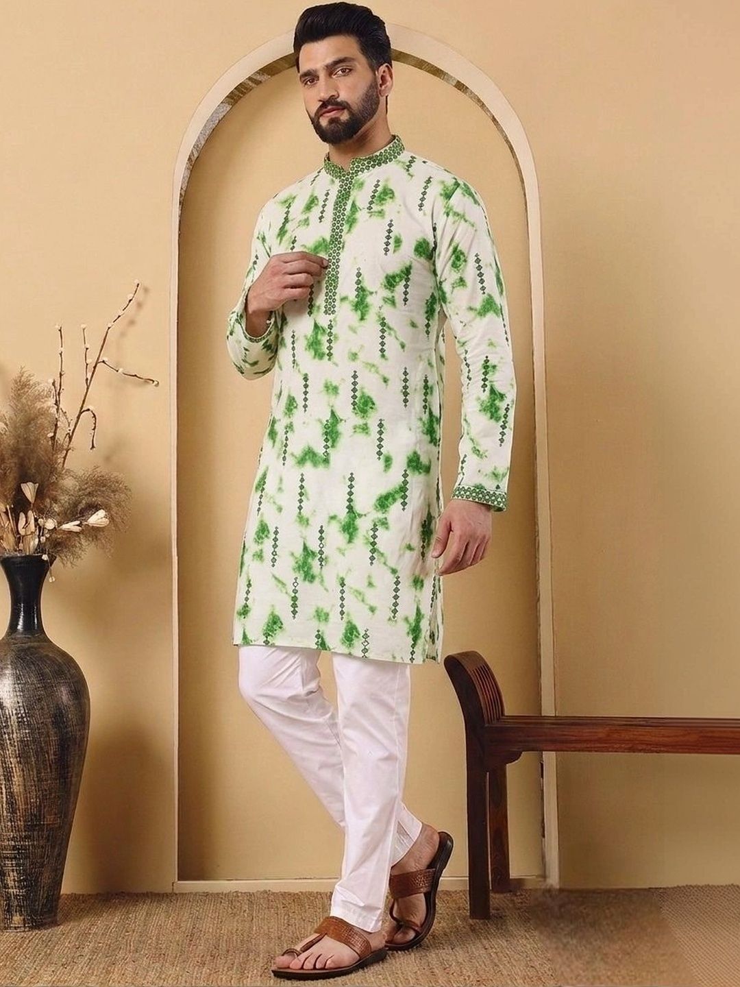 Shiv Leela Men Printed Thread Work Kurta-picture-13