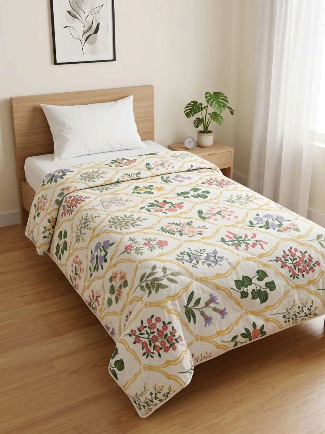MAFATLAL Multicoloured Floral Microfiber 120 GSM Quilt-picture-36