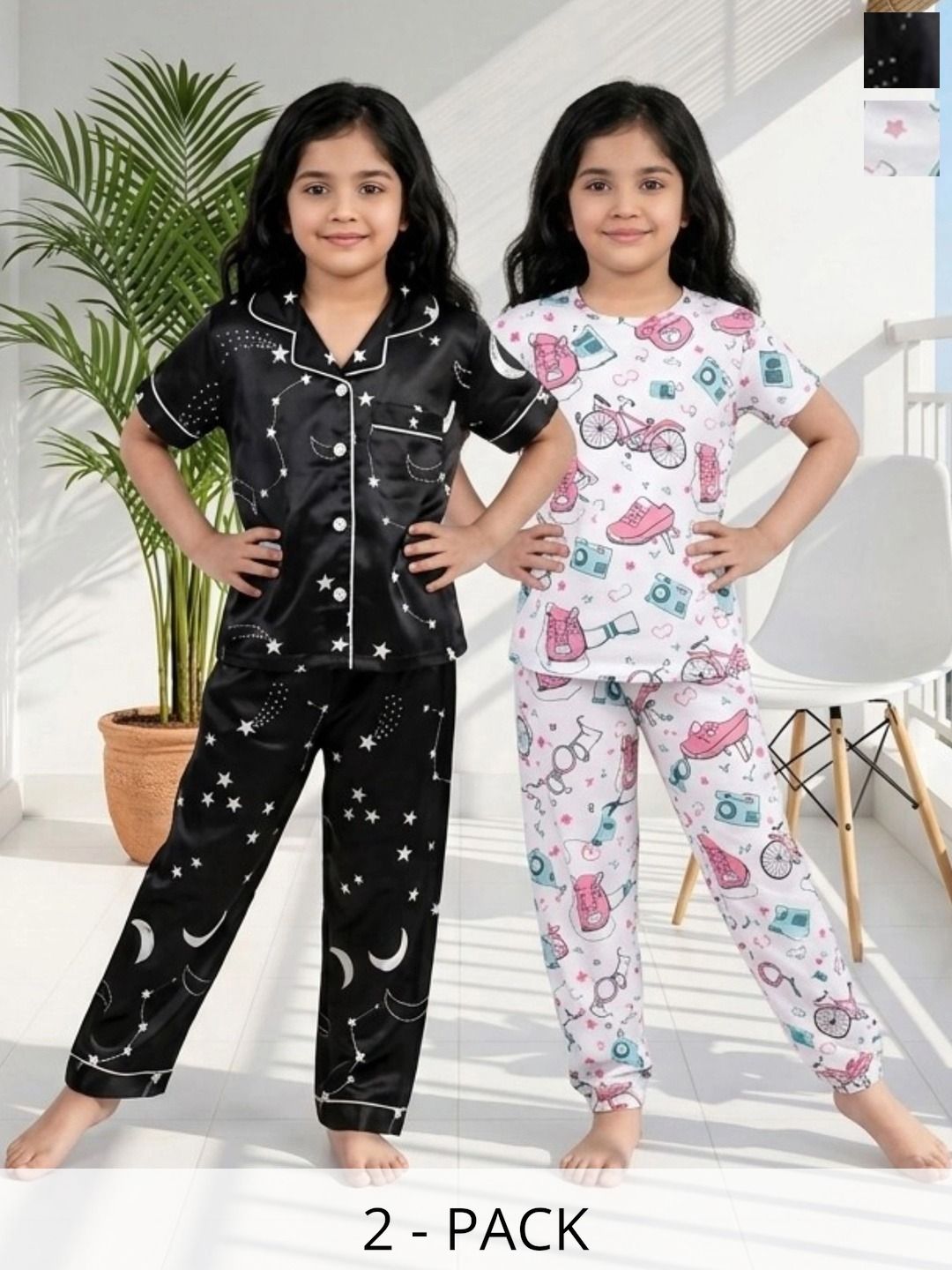 BAESD Girls Printed Short Sleeves Nightdress-picture-30