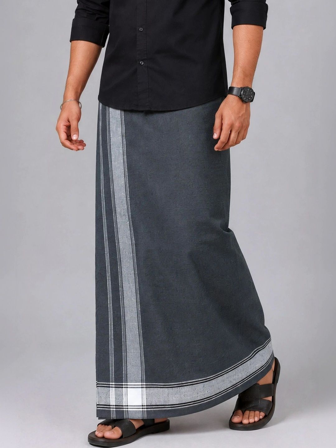 TUNI MANI Men Striped Cotton Dhoti Dhotis-picture-47