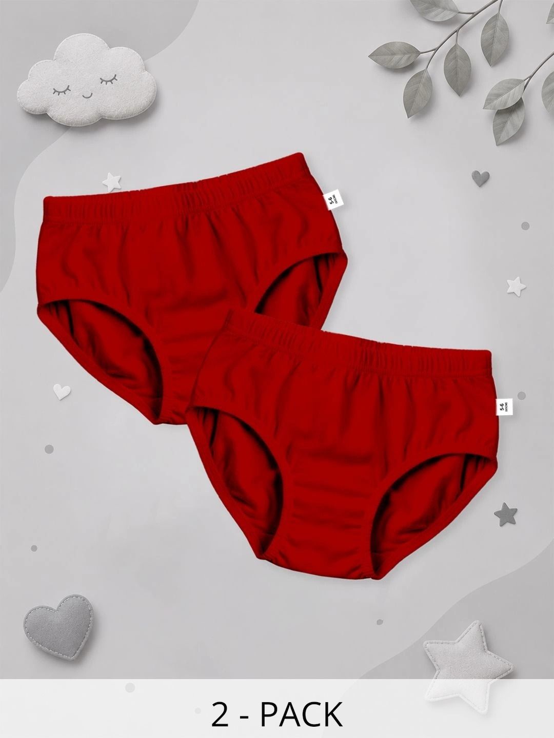 DOODLEBERRY Boys Pack of 2 Anti Microbial Cotton Basic Briefs-picture-39