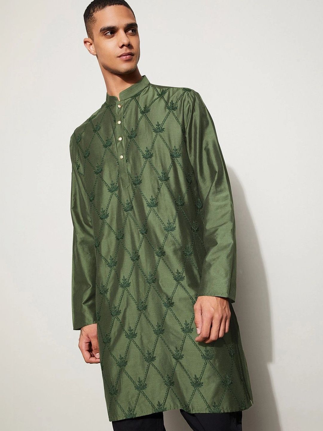 Melange by Lifestyle Men Embellished Thread Work Kurta-picture-52
