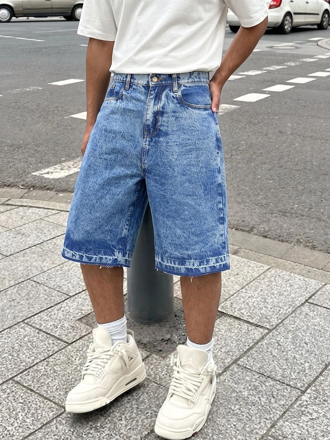 The Indian Garage Co Men Washed Denim Shorts Technology-picture-21