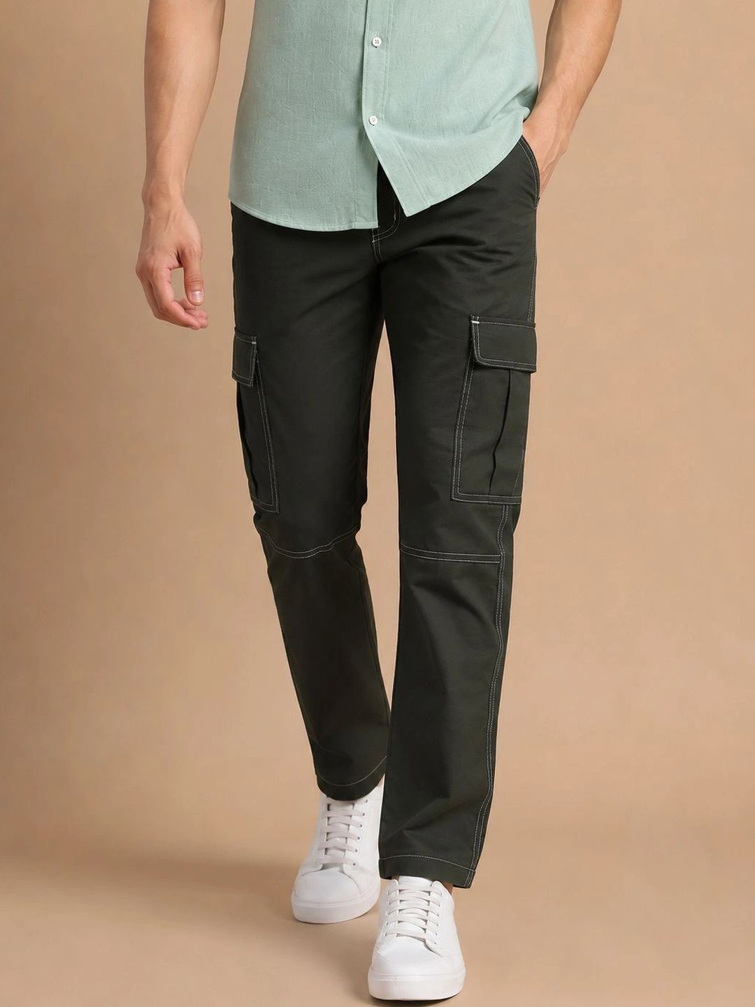 Roadster Men Relaxed Easy Wash Cargos Trousers-picture-39