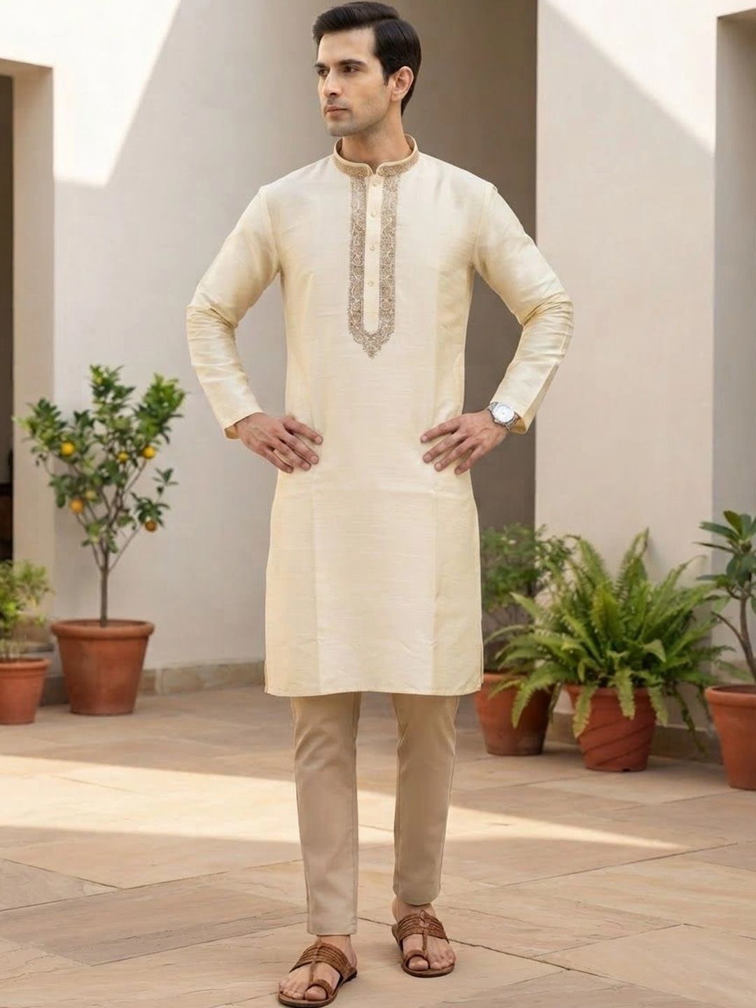 Rajlaxmi Apparel Men Thread Work Brasso Kurta-picture-26