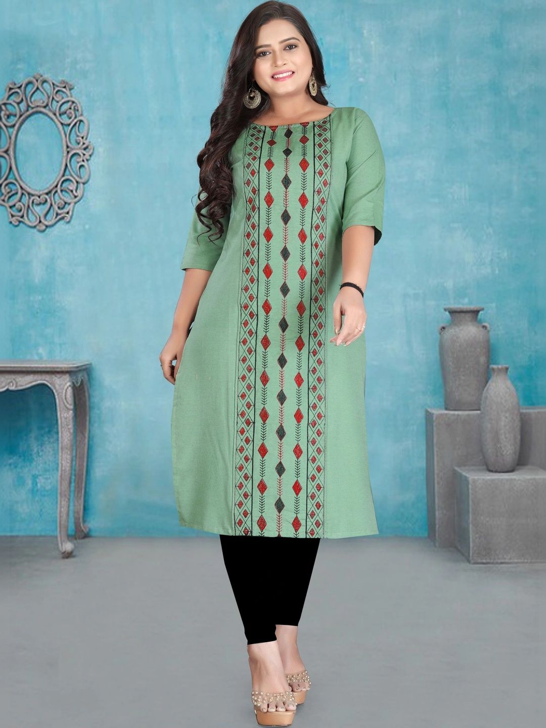 HETSA Geometric Printed Pure Cotton Kurti-picture-43