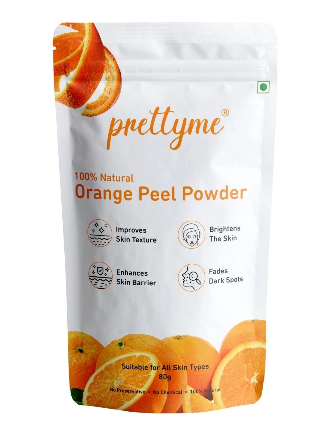 Prettyme Natural Orange Peel Powder Face Pack - 80 g-picture-38