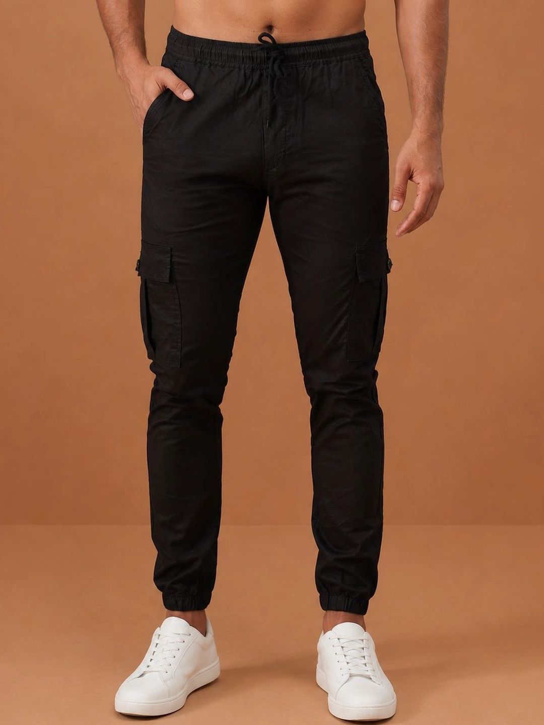 Roadster Men Smart Tapered Fit Easy Wash Cargos Trousers-picture-12