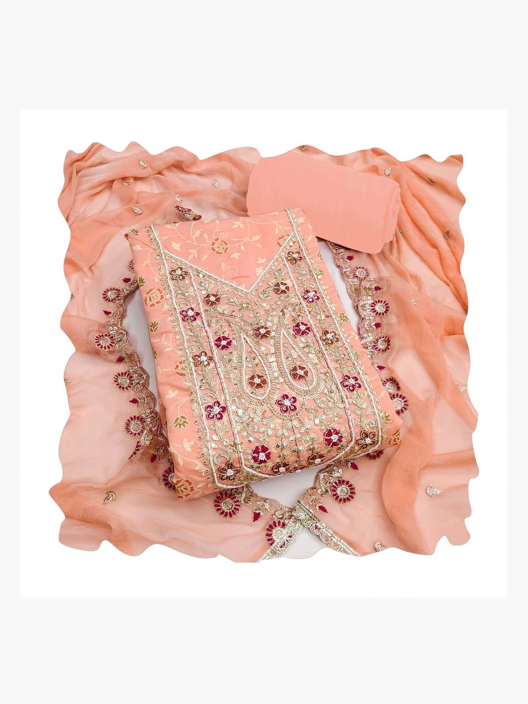 HERE&NOW Embroidered Unstitched Dress Material-picture-19