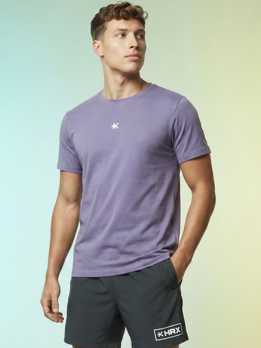 HRX by Hrithik Roshan Brand Logo Printed Training T-shirt-picture-13