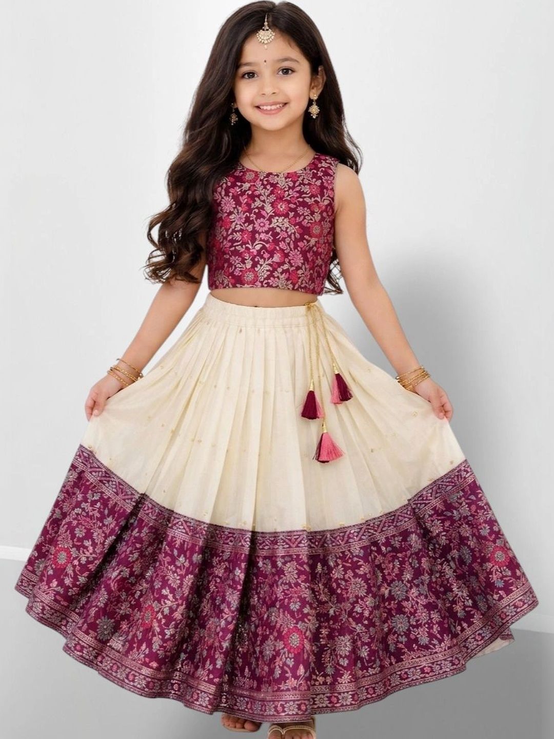 Lolark Girls Printed Ready to Wear Lehenga &-picture-38