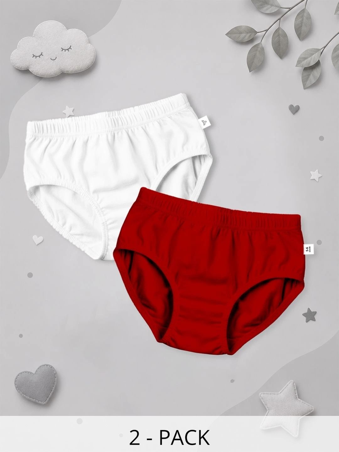 DOODLEBERRY Boys Pack of 2 Anti Microbial Cotton Basic Briefs-picture-42