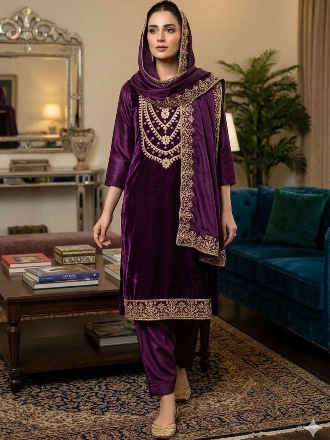 MANVAA Embroidered Unstitched Dress Material-picture-16