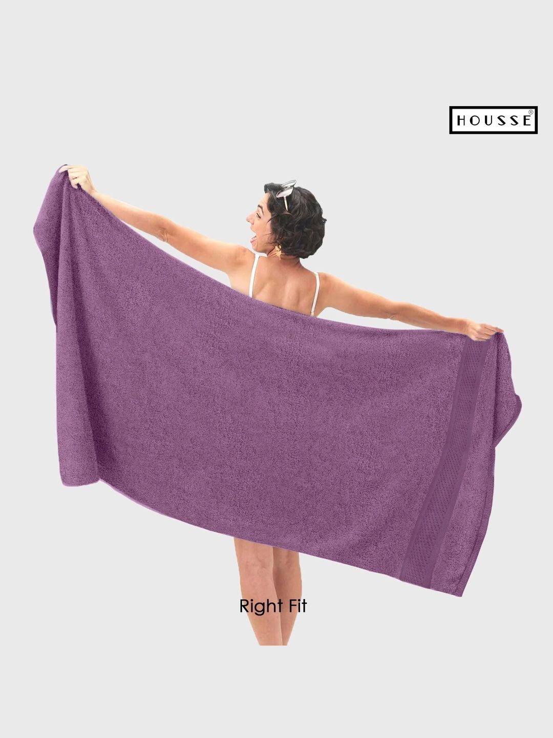 HOUSSE Burgundy & Purple 1 Cotton 600 GSM Bath Towel-image-31