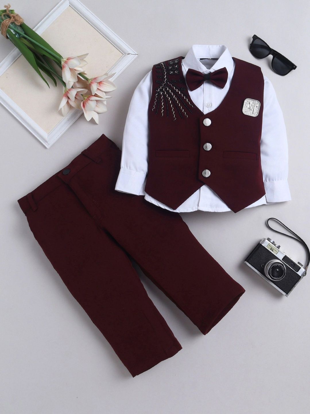 Miss & Chief Boys Notched Lapel Single-Breasted Three-Piece Suit-picture-57