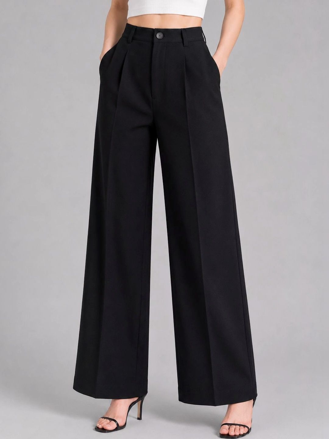 Trend Level Women Relaxed Straight Leg High-Rise Easy Wash Pleated Trousers-picture-17