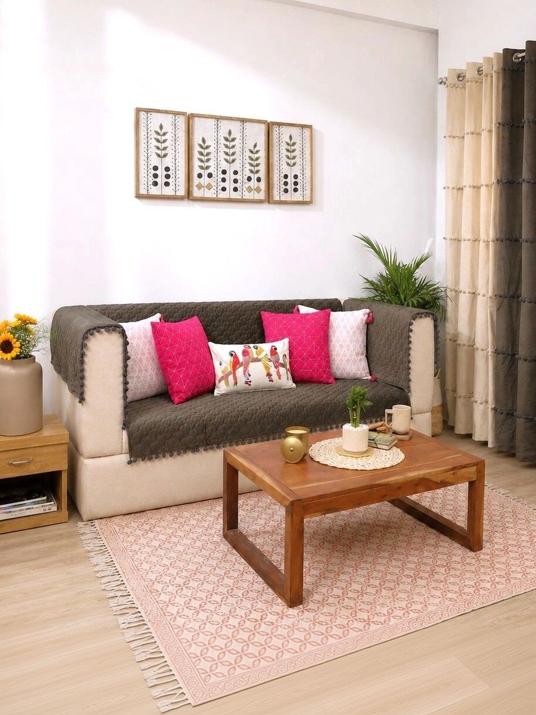 eyda Grey Sofa Cover With Arms-picture-13