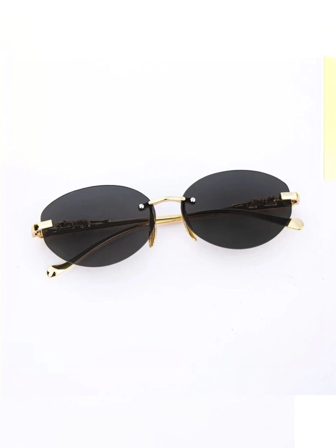 KOPEK Unisex Black Lens & Gold-Toned Oval Sunglasses with-picture-28