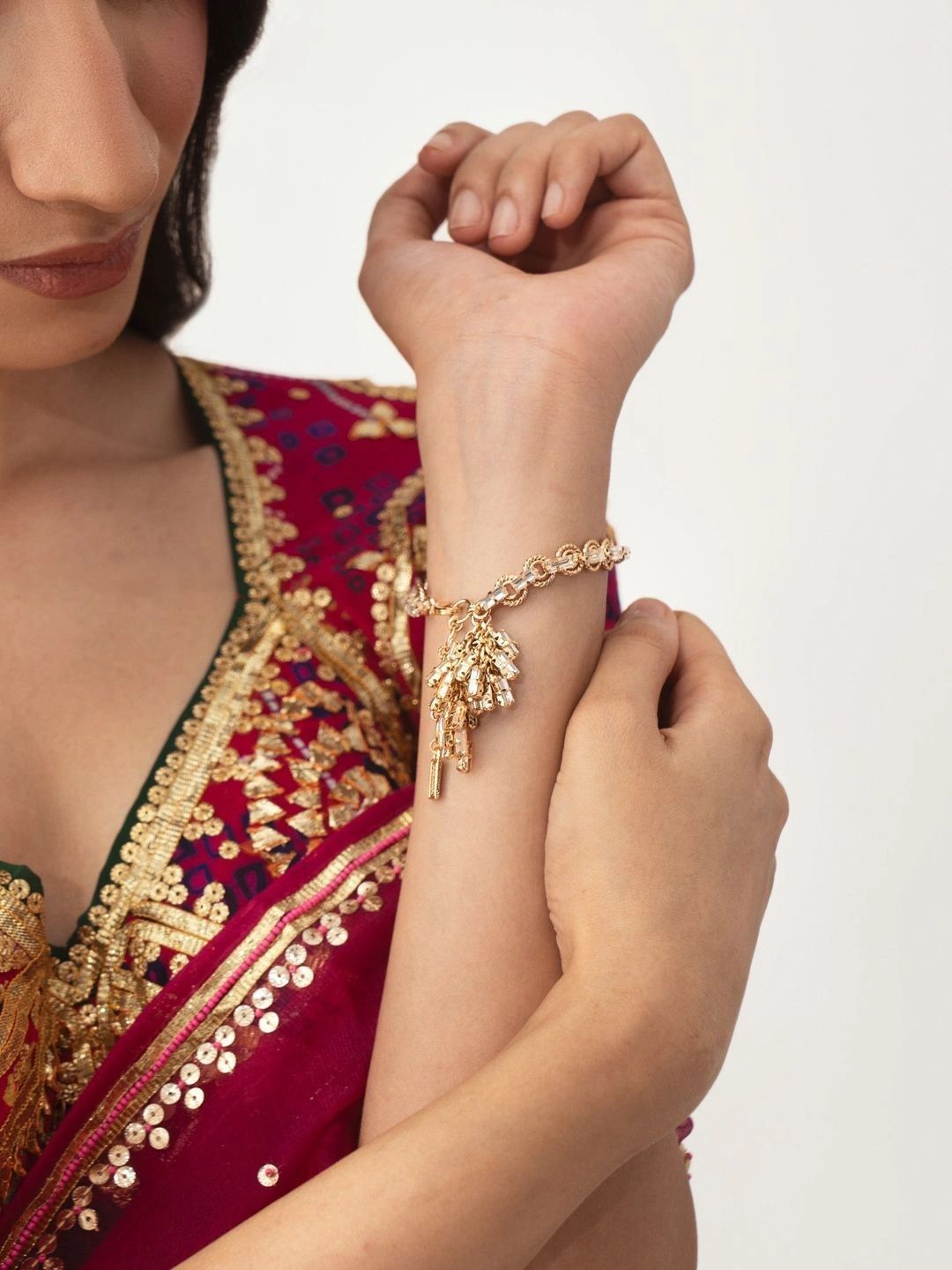 Amama Gold Plated Lumba Rakhi Bracelet-picture-37