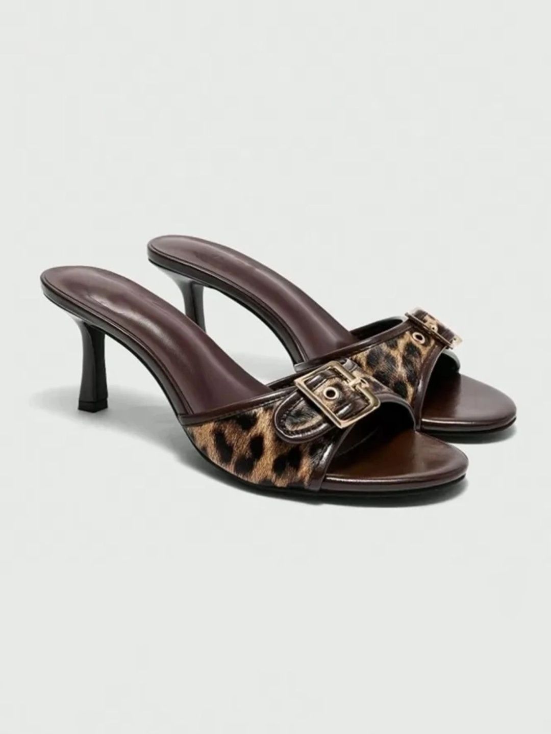 Street Style Store Printed PU Party Stiletto Pumps with Buckles-picture-53