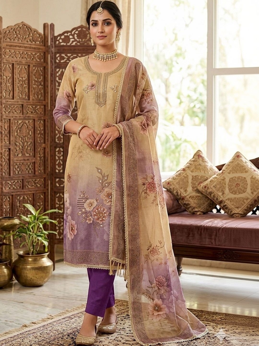 Maroosh Printed Unstitched Dress Material-picture-12