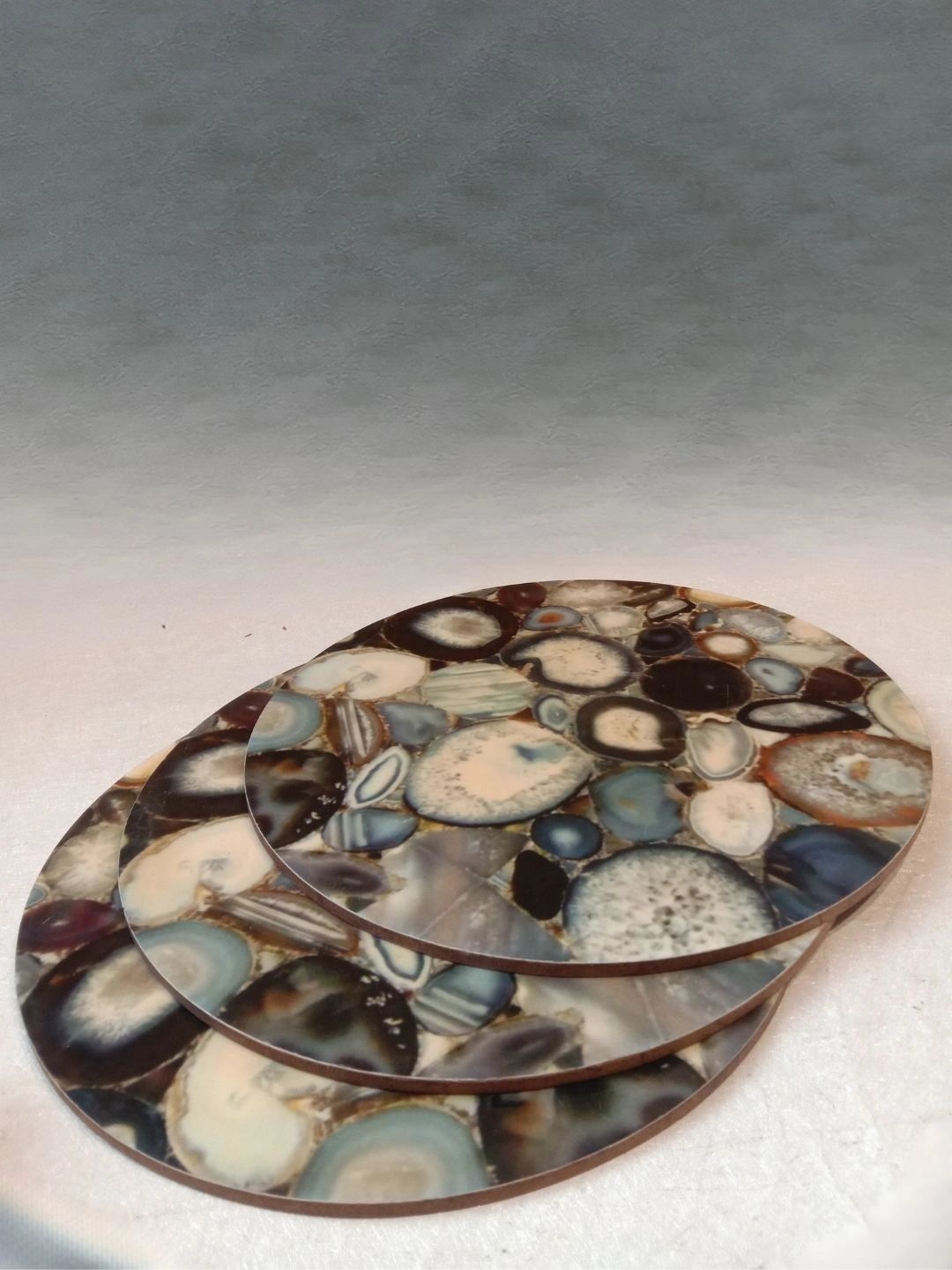 THE HOME CO. 3-Pcs Beige & Blue Printed Round Table Placemats-picture-22