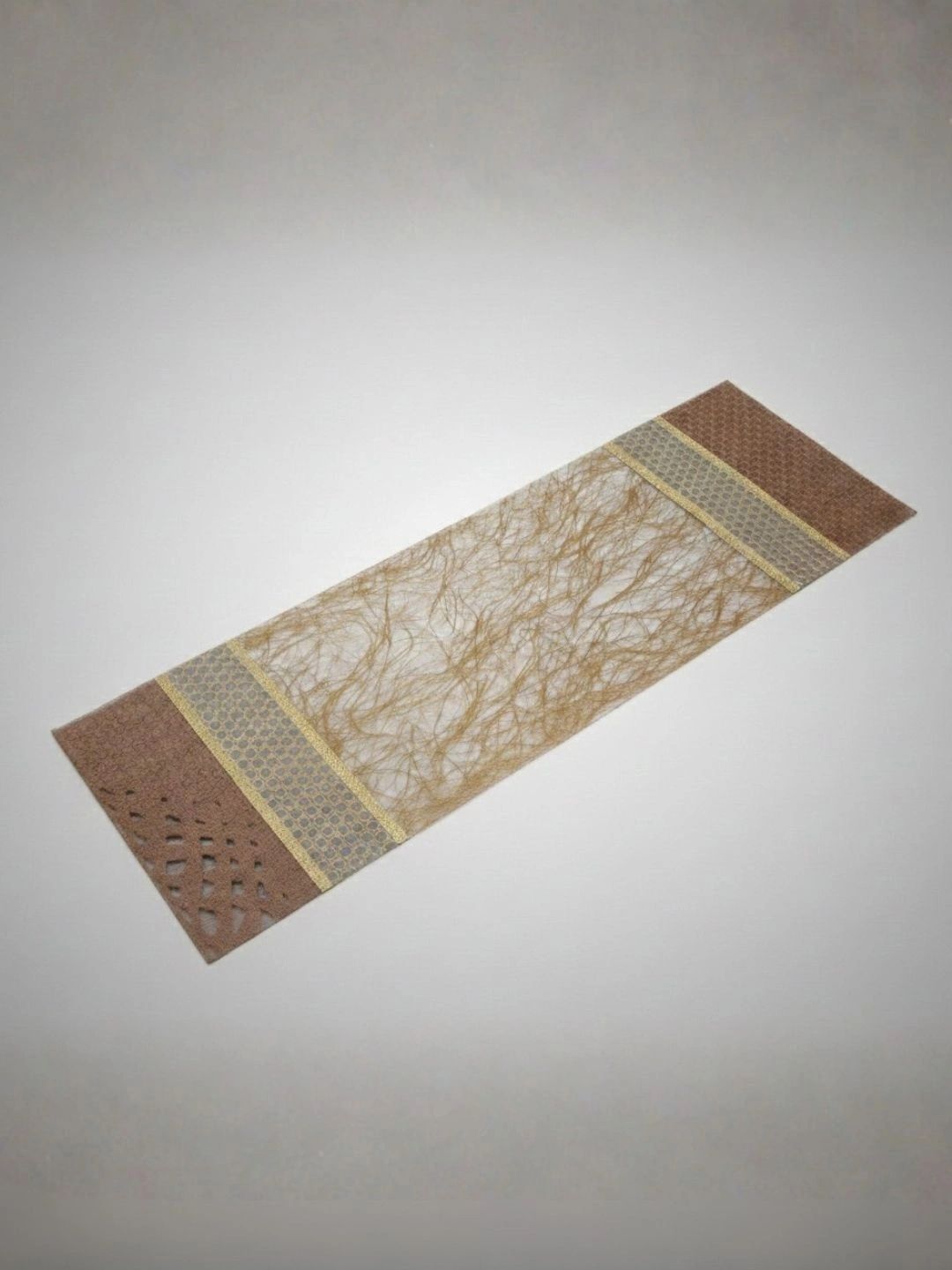 THE HOME CO. Beige Printed Acrylic Laminated Table Runner-picture-52