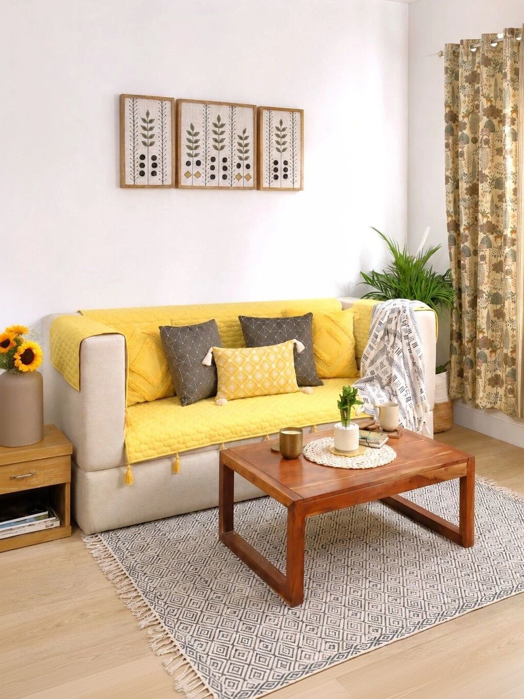 eyda Yellow Sofa Cover With Arms-image-19