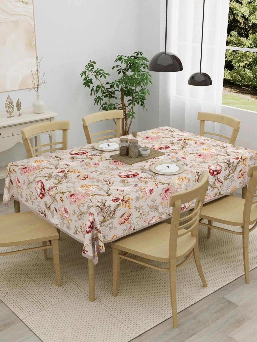 Aura Multicoloured Floral Cotton 6-Seater Table Cover-picture-33