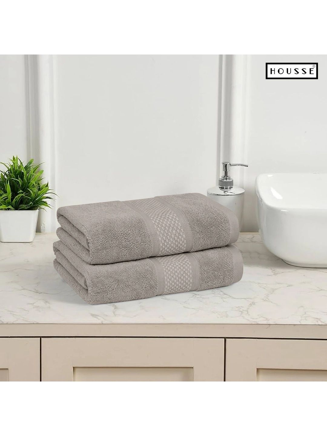 HOUSSE 2-Pcs Grey Cotton Hand Towels-image-41