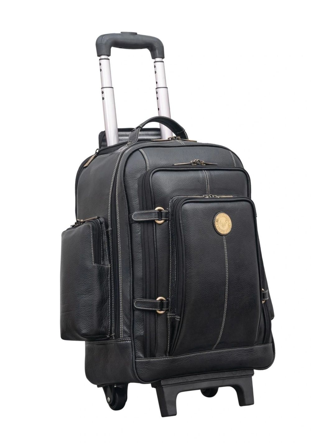 BRAND LEATHER Textured Soft-Sided Cabin Trolley Bag-picture-43