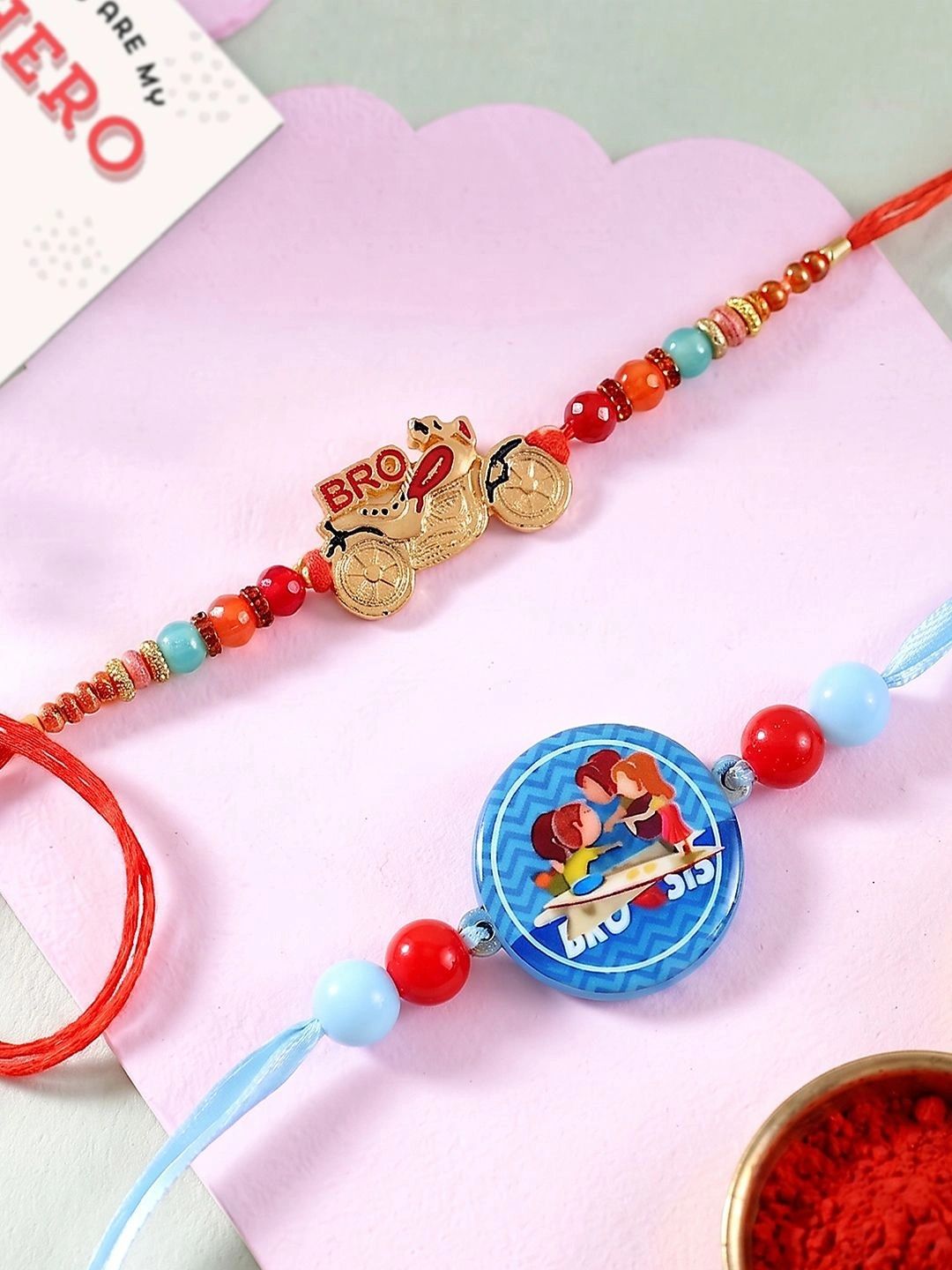 ascension Ascensio Set Of 4 Rakhi With Roli Tilak & Fridge Magnet-picture-57
