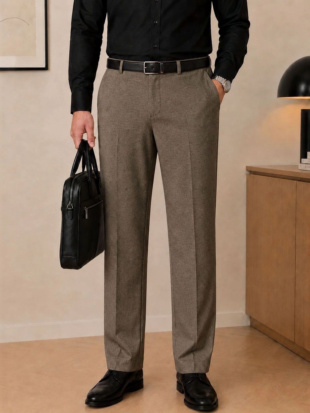 Oomph! Men Comfort Straight Fit Trousers-picture-48