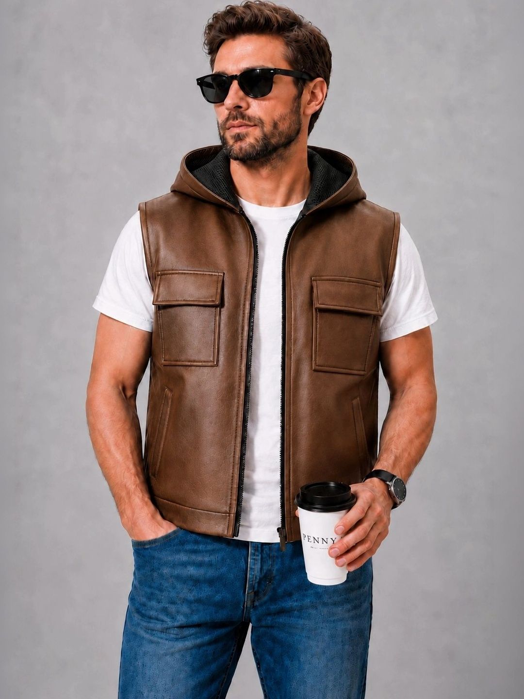 Raxedo Men Leather Lightweight Training or Gym Jacket-picture-34