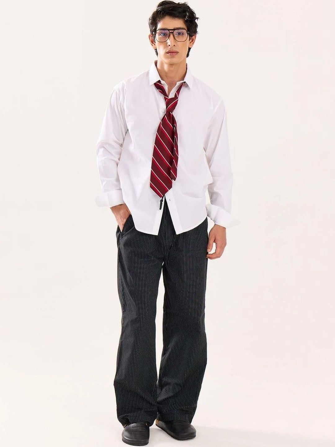 Global Jeans Men Striped Mid-Rise Straight Lounge Pants-picture-22