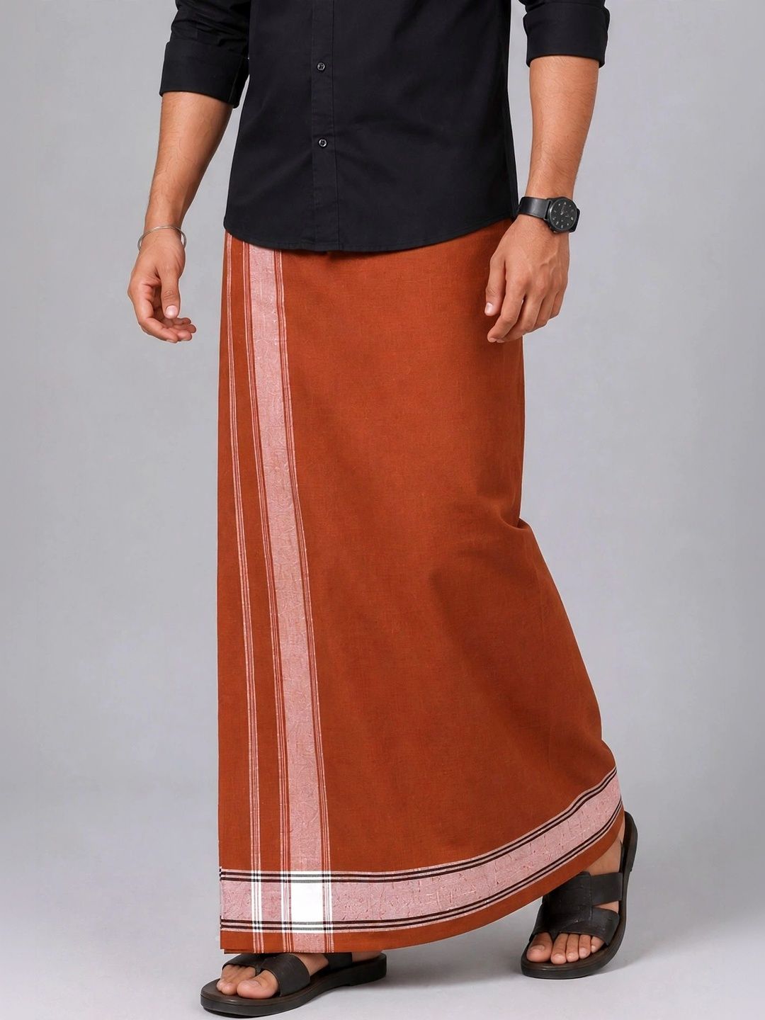 TUNI MANI Men Striped Cotton Dhoti Dhotis-picture-40