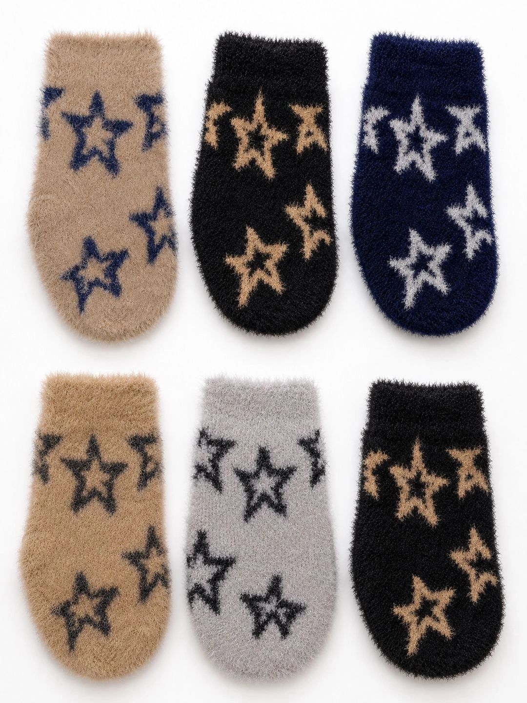 CORTICA Unisex Kids Pack of 6 Wool Blend Assorted Patterned Ankle Length Socks-picture-39