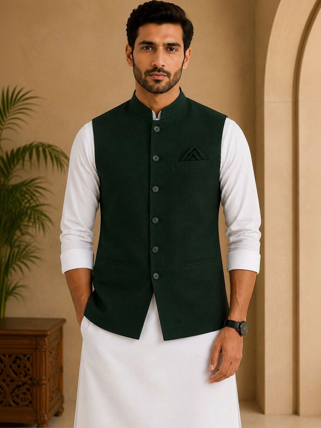 INVICTUS Woven Nehru Jackets-picture-44
