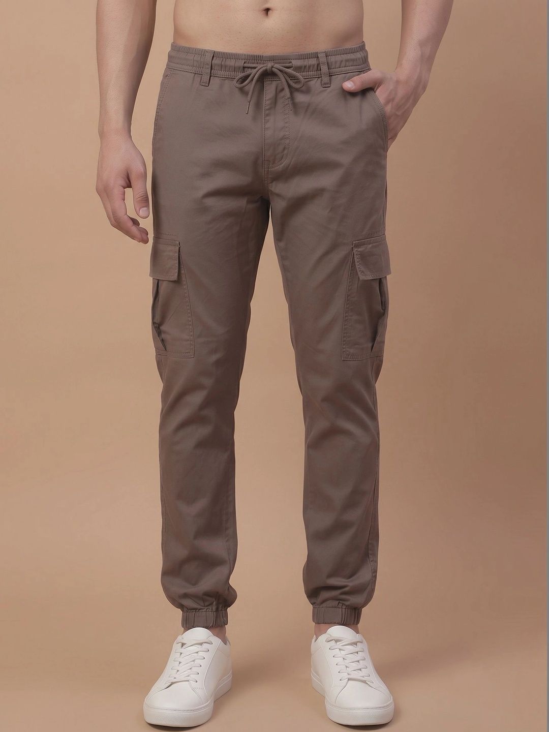 Roadster Men Smart Tapered Fit Easy Wash Cargos Trousers-picture-10