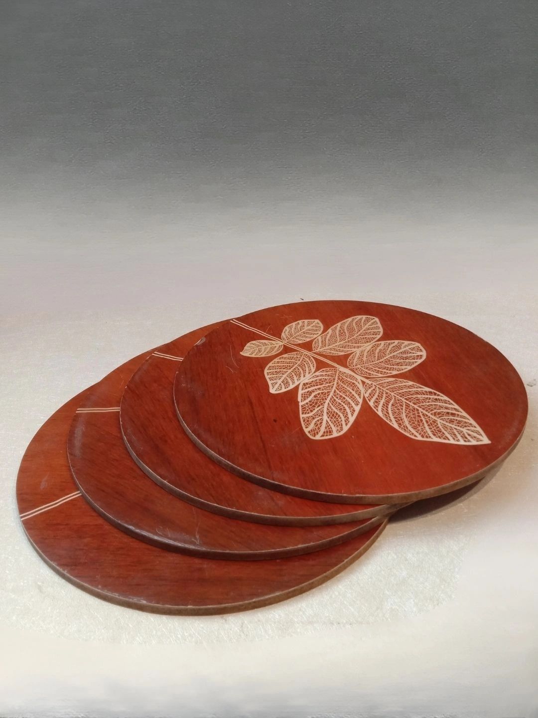 THE HOME CO. 4-Pcs Brown Printed Round Table Placemats-picture-26