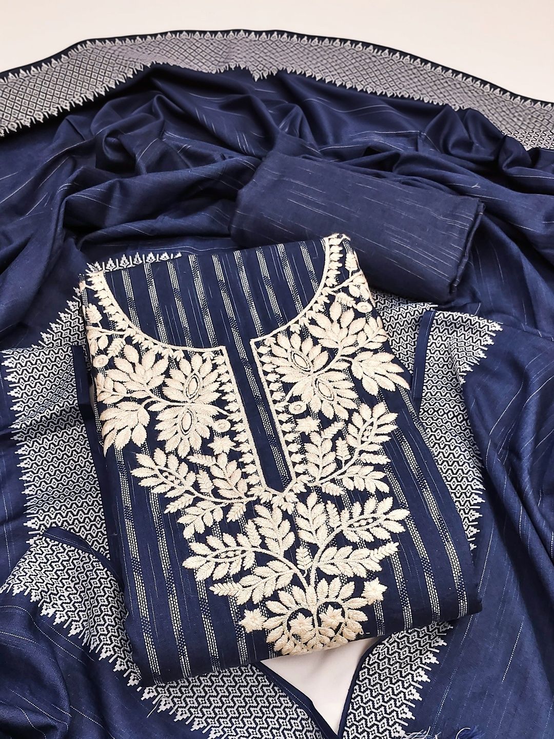 KALINI Embroidered Pure Cotton Unstitched Dress Material-picture-56
