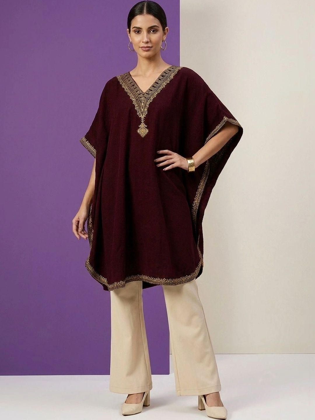 CLAPTON Women Ethnic Embroidered Shrug-image-9