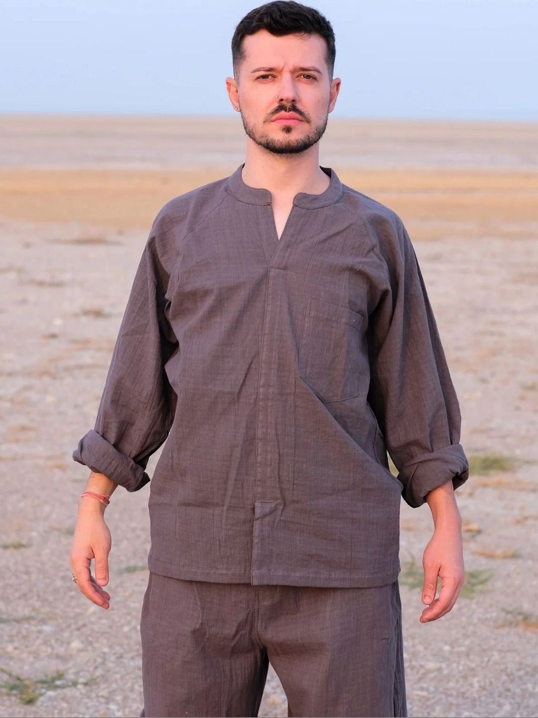 CRYSTAL HEAL Men Khadi Kurta-picture-38