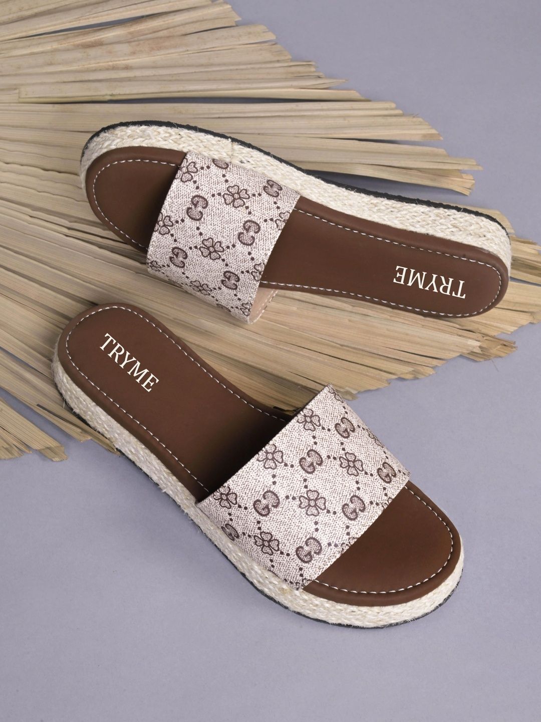 Try Me Women Printed Open Toe Flats-image-13